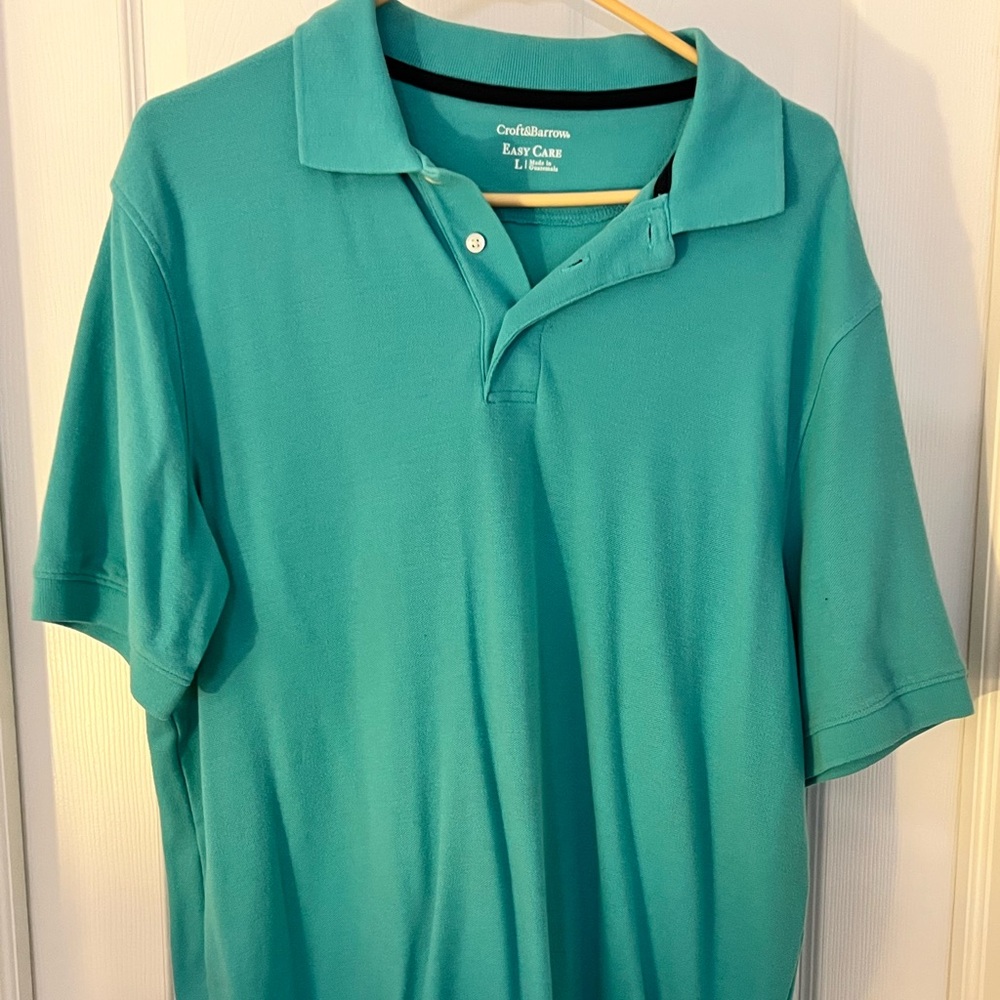 Croft & Barrow Blue Polo Shirt Classic Knit